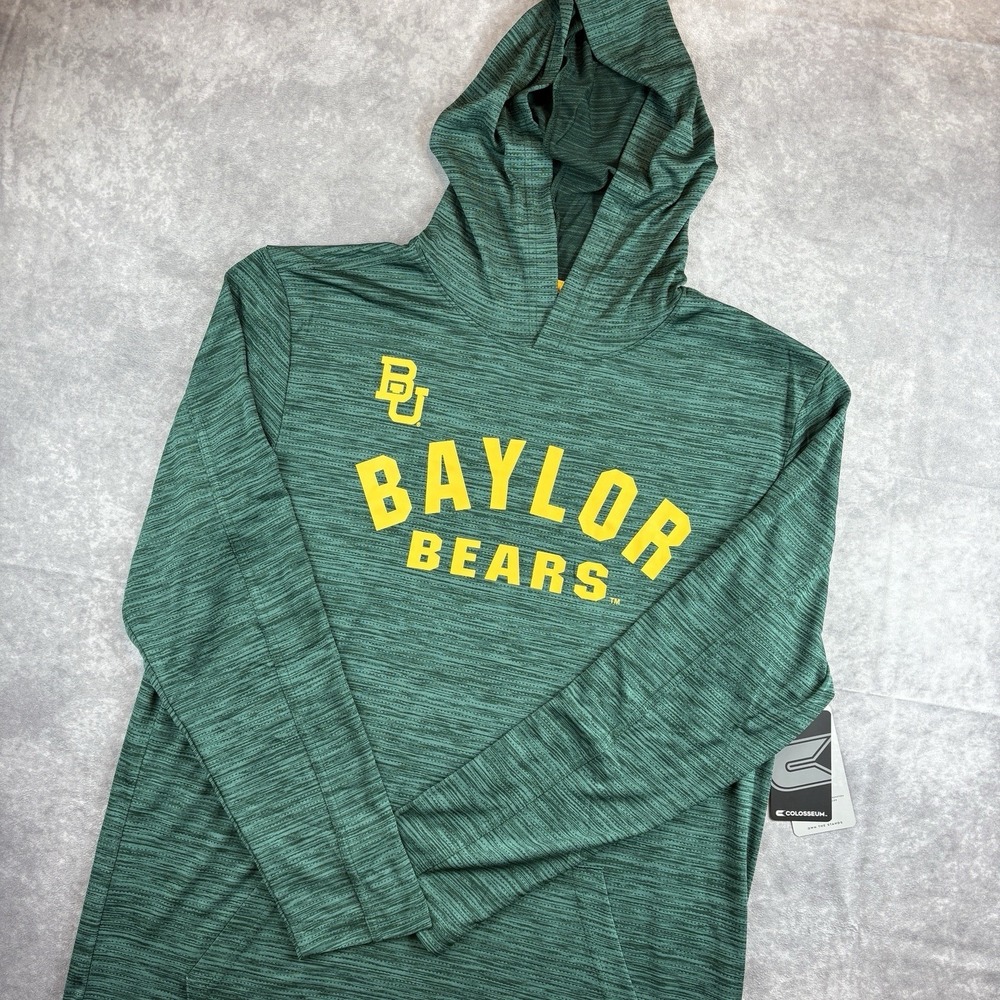 Baylor Bears Sweater Mens L Green Hoodie Rare Sample Stretch Performance NEW